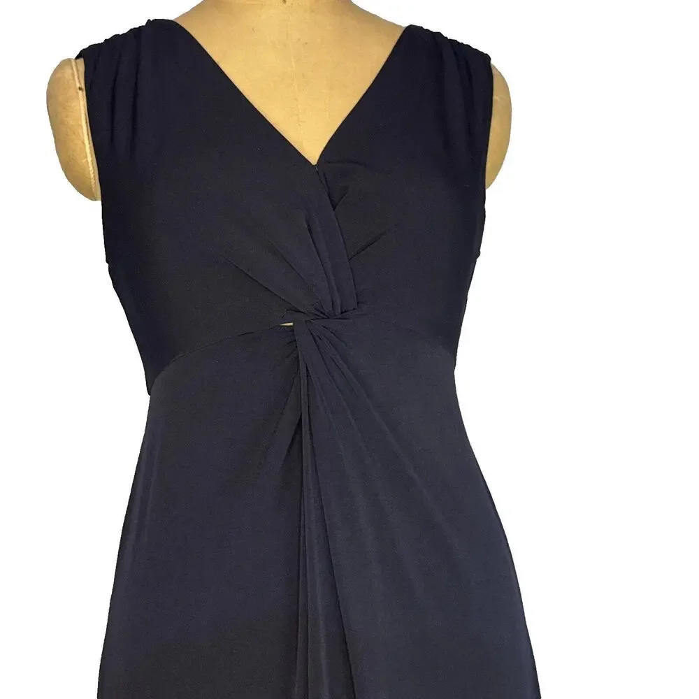 Brooks Brother Navy Business Casual Designer Comfort Stretchy Midi Dress Small